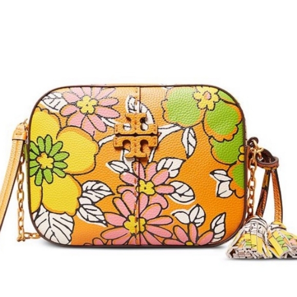 Tory Burch Handbags - RARE Tory Burch McGraw floral-print crossbody bag GUC Spring